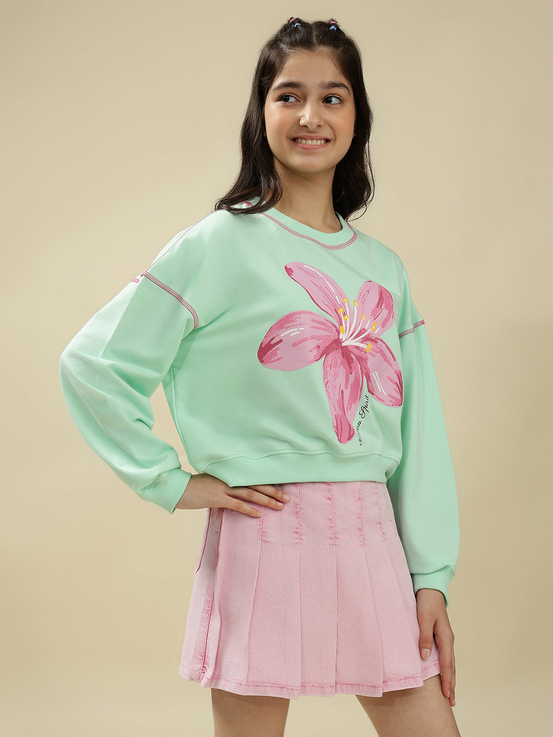 Lil Tomatoes Girls Cotton Looper Sweatshirt