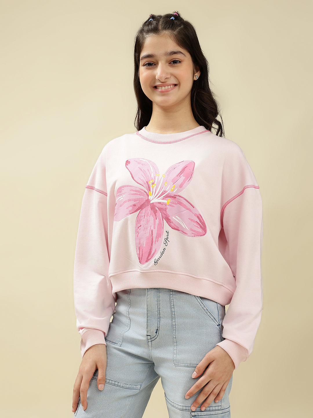 Lil Tomatoes Girls Cotton Looper Sweatshirt