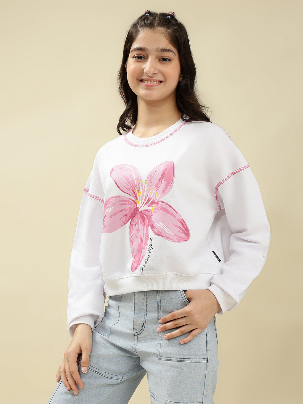 Lil Tomatoes Girls Cotton Looper Sweatshirt