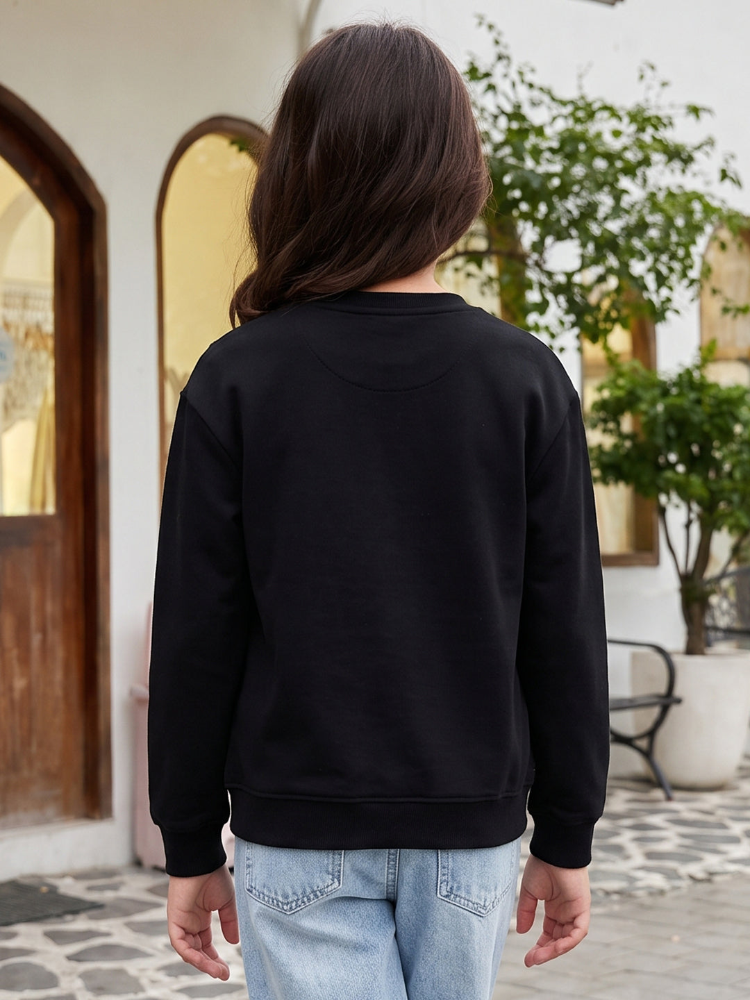 Lil Tomatoes Girls Cotton Looper Oversized Sweatshirt