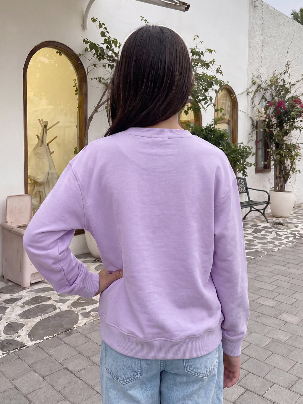 Lil Tomatoes Girls Cotton Looper Oversized Sweatshirt