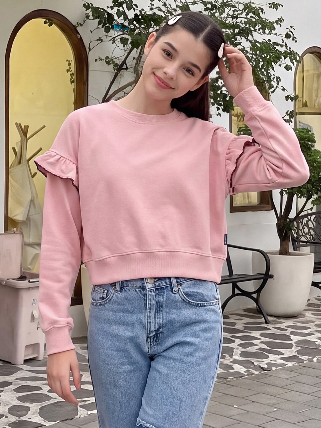 Lil Tomatoes Girls Cotton Looper Sweatshirt