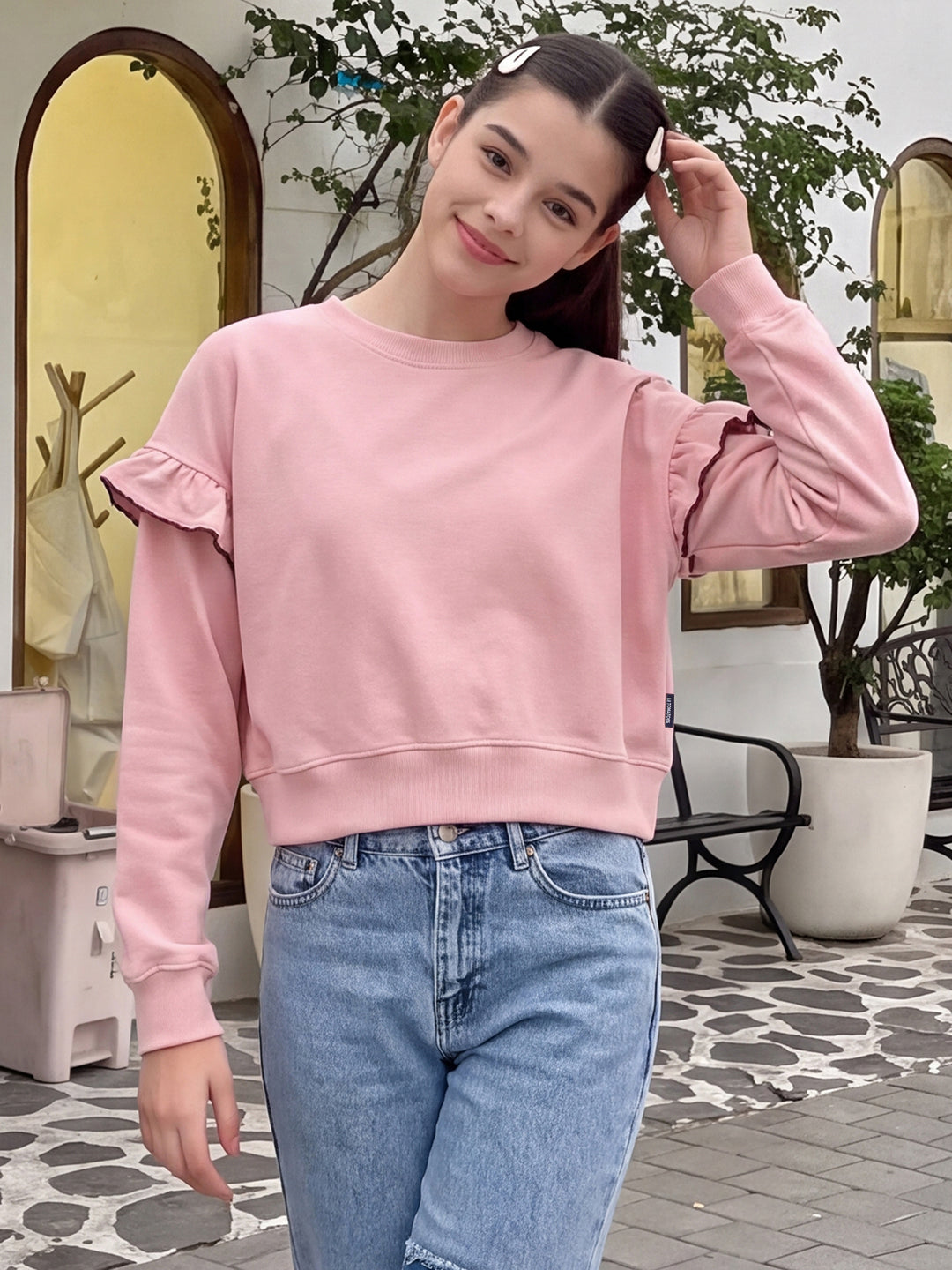 Lil Tomatoes Girls Cotton Looper Sweatshirt