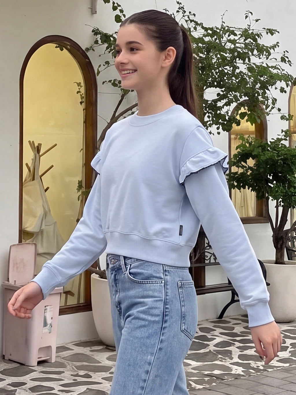 Lil Tomatoes Girls Cotton Looper Sweatshirt