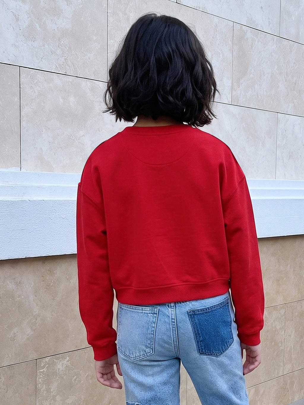 Lil Tomatoes Girls Cotton Looper Boxy Sweatshirt