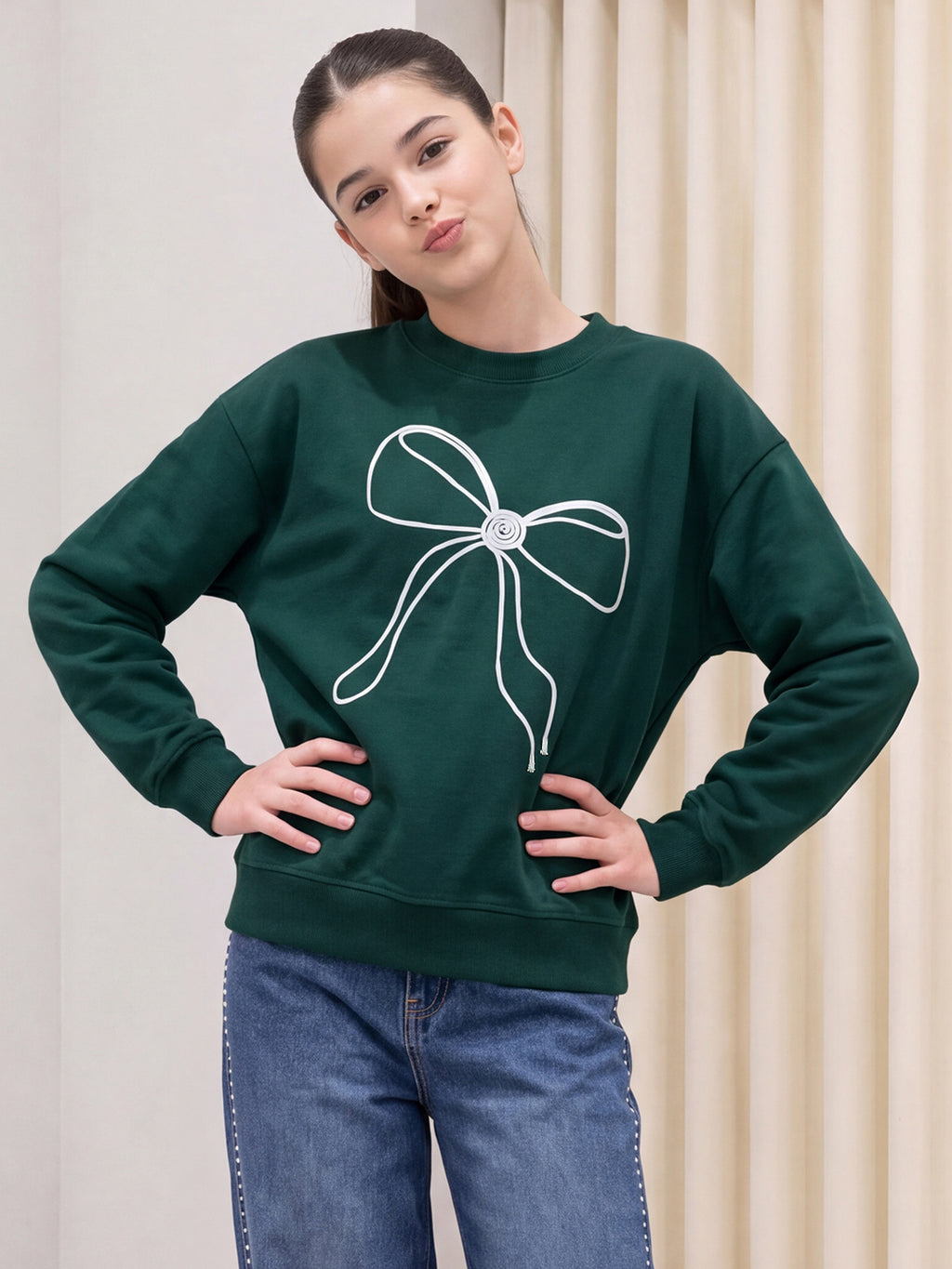 Lil Tomatoes Girls Cotton Looper Sweatshirt