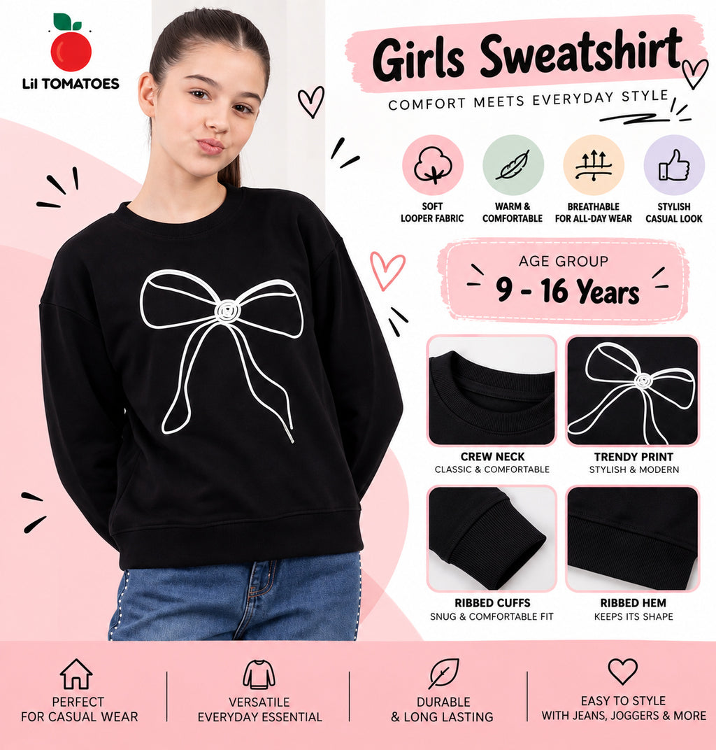 Lil Tomatoes Girls Cotton Looper Sweatshirt