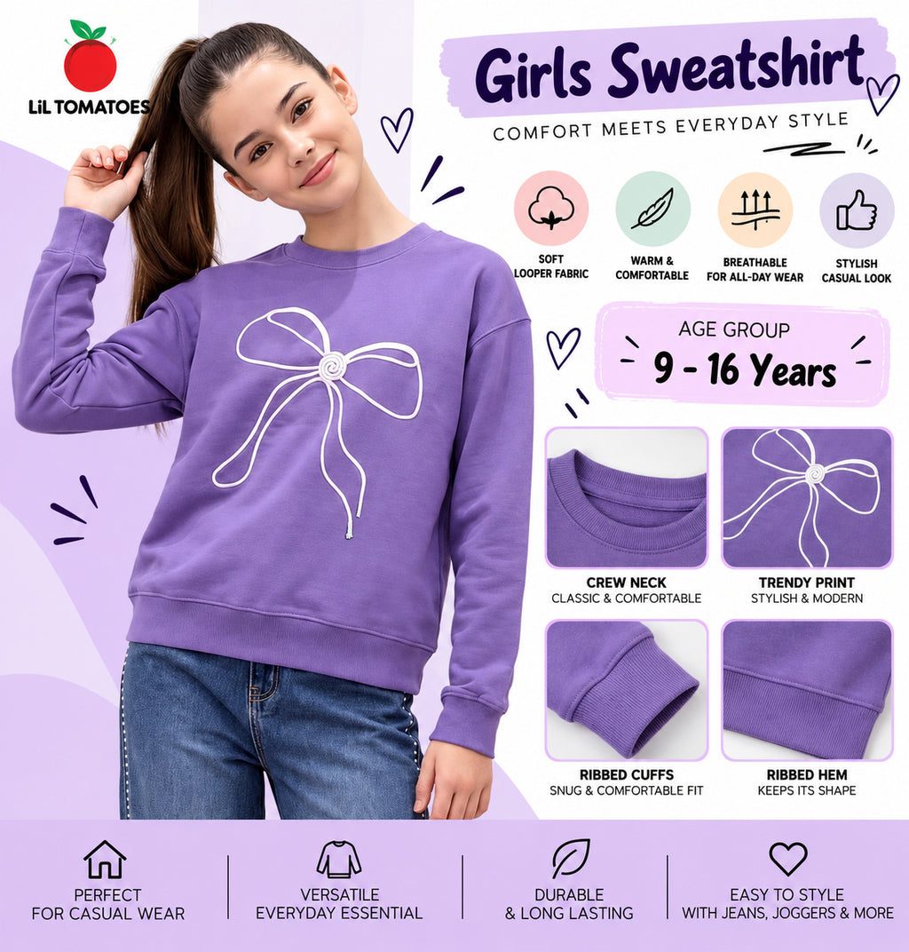 Lil Tomatoes Girls Cotton Looper Sweatshirt