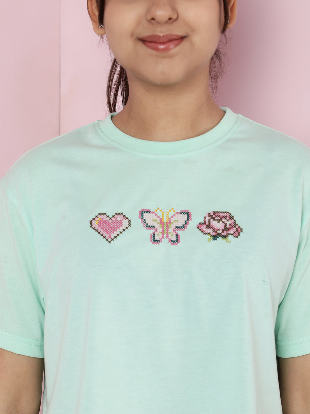 Lil Tomatoes Girls Cotton Crop Top- LTGREEN