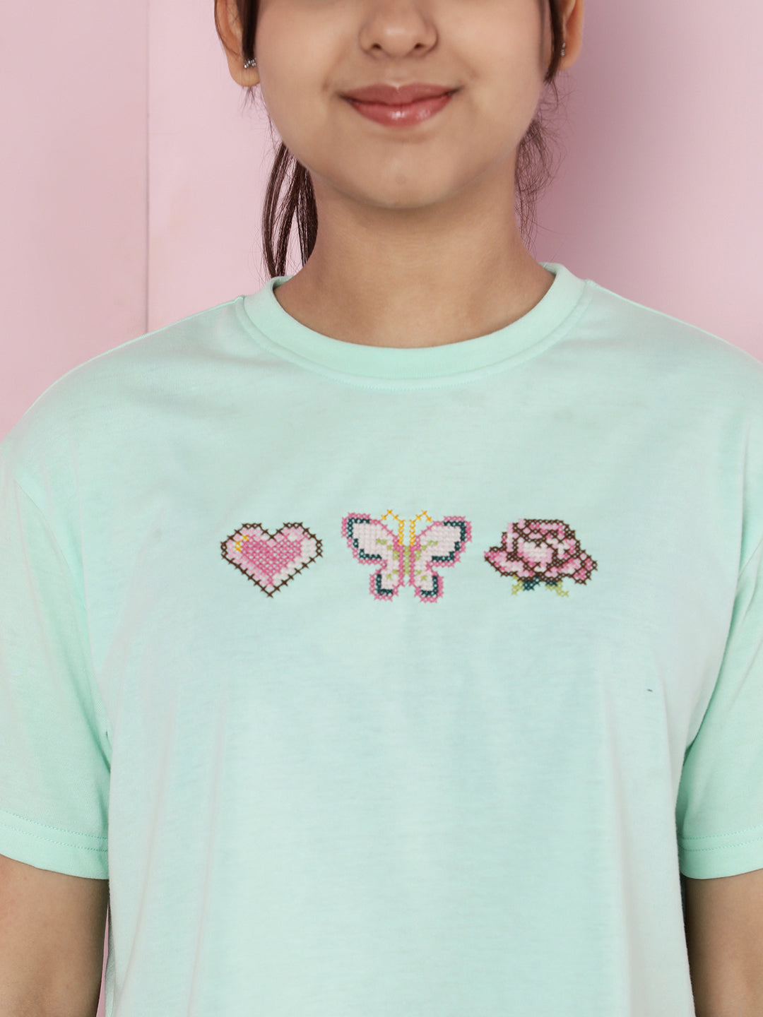 Lil Tomatoes Girls Cotton Crop Top- LTGREEN