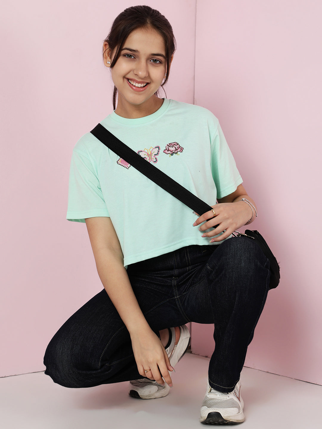 Lil Tomatoes Girls Cotton Crop Top- LTGREEN