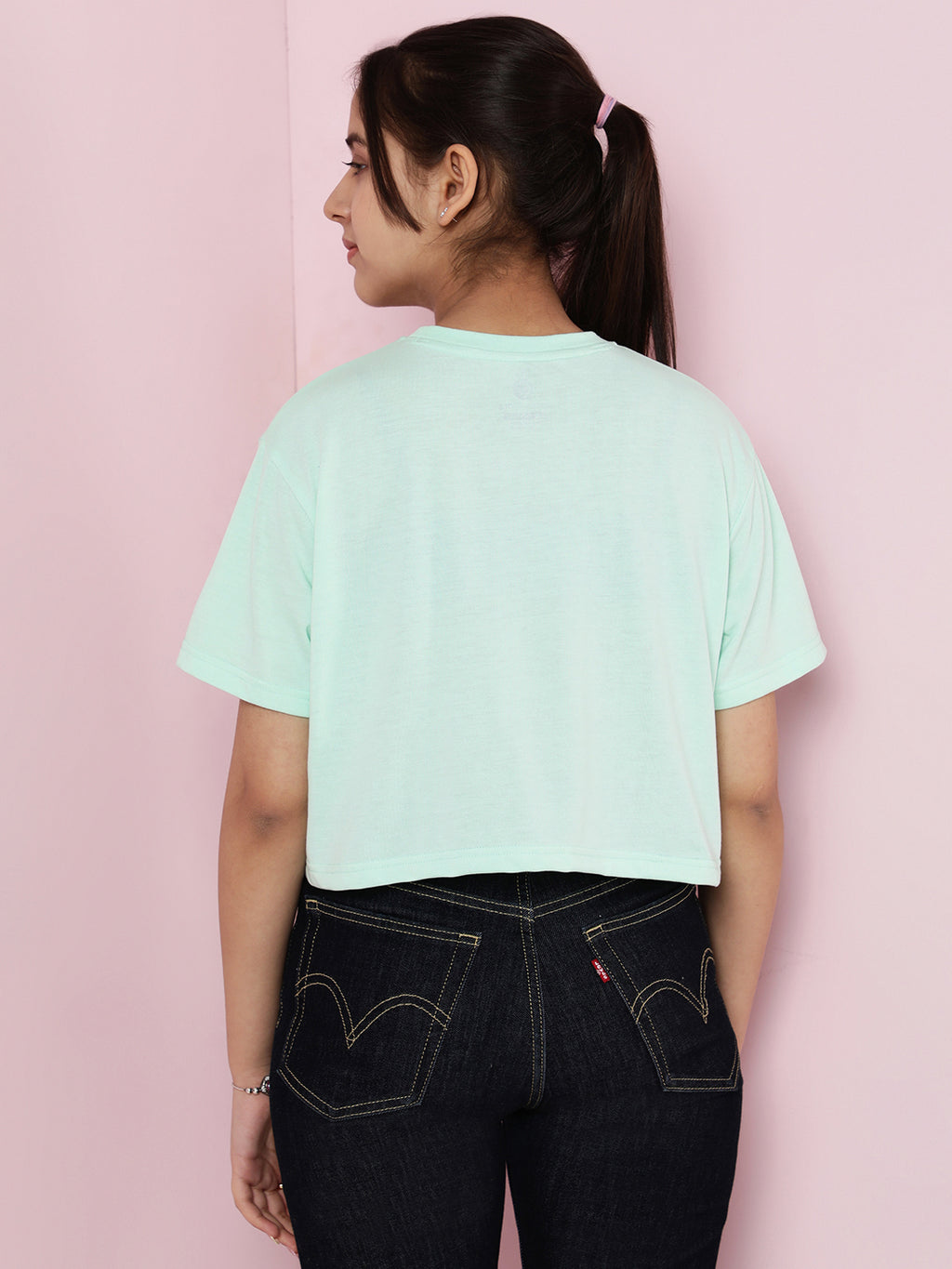 Lil Tomatoes Girls Cotton Crop Top- LTGREEN