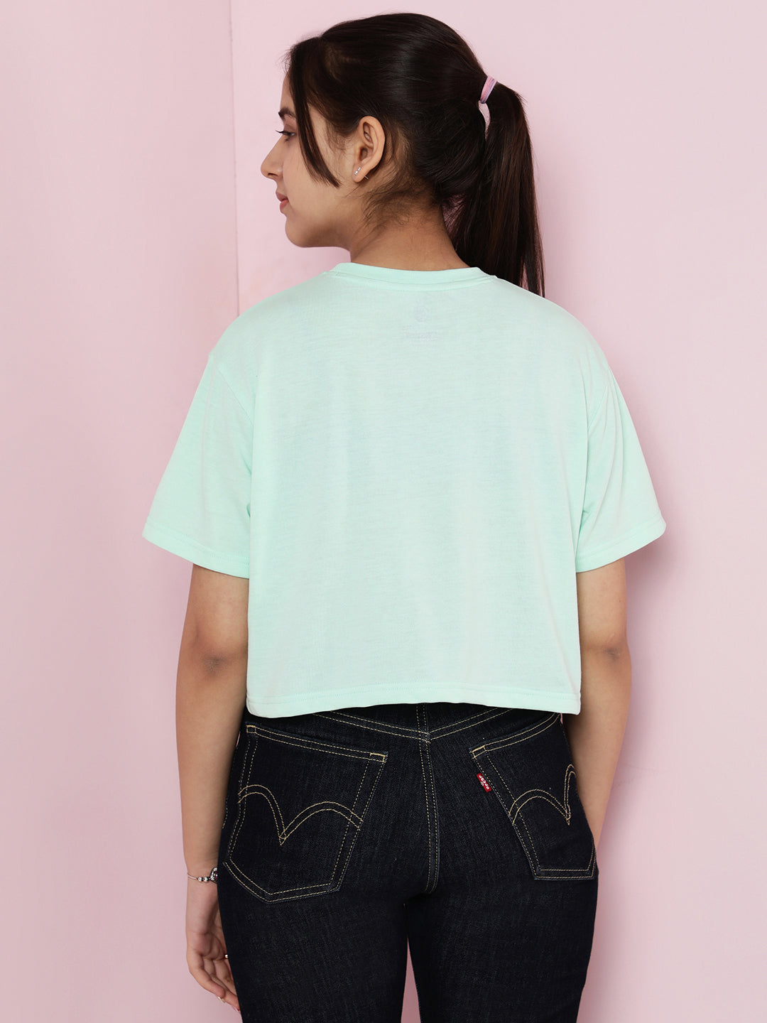 Lil Tomatoes Girls Cotton Crop Top- LTGREEN