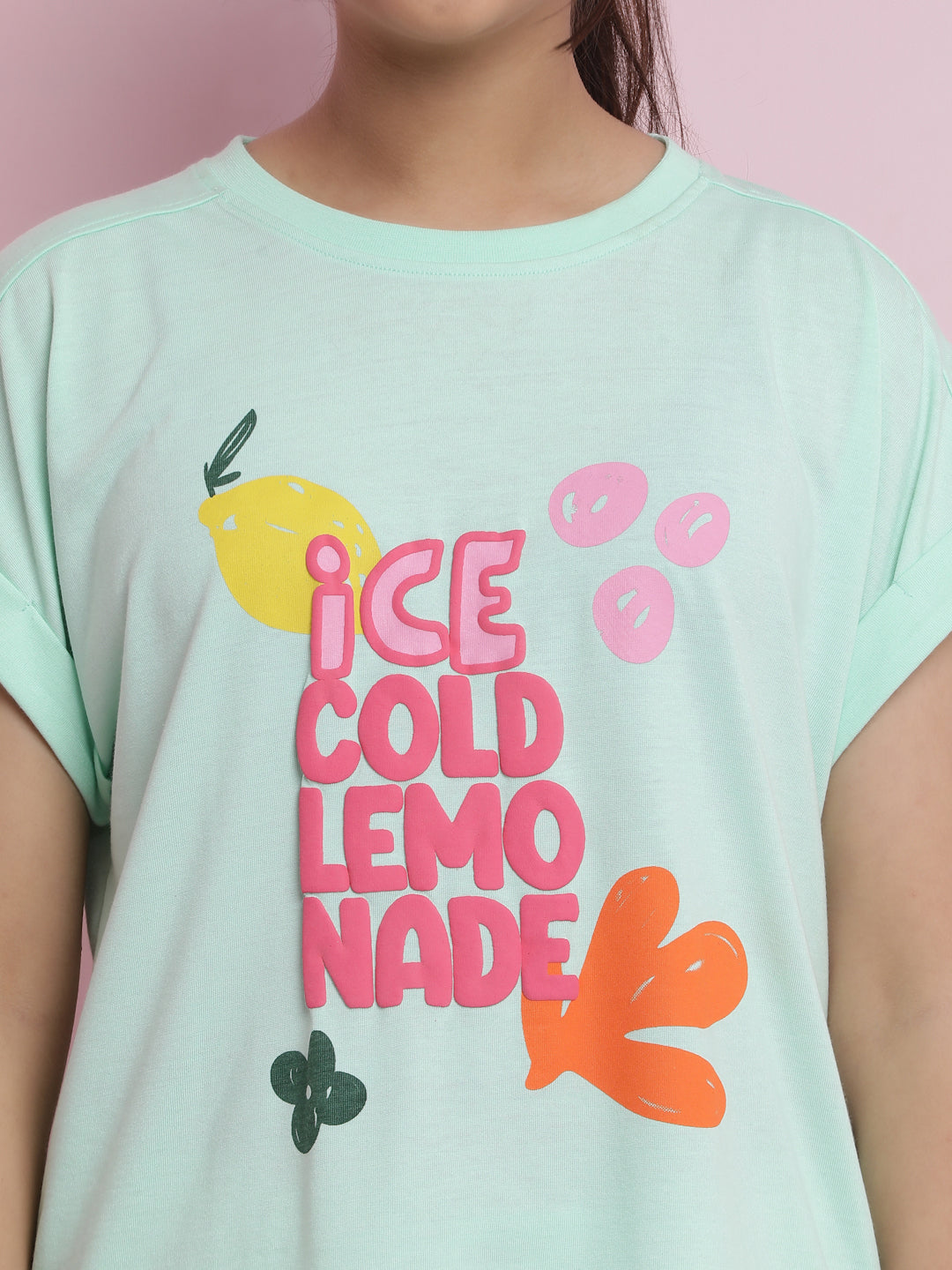 Lil Tomatoes Girls Cotton Crop Top-LtGreen