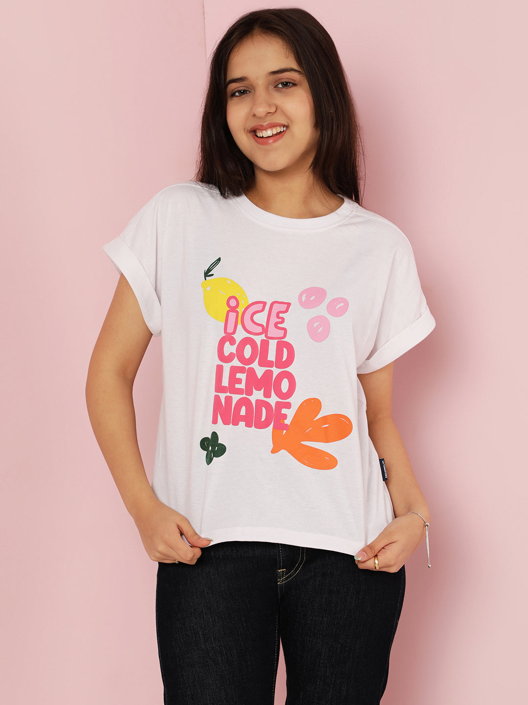 Lil Tomatoes Girls Cotton Top- WHITE