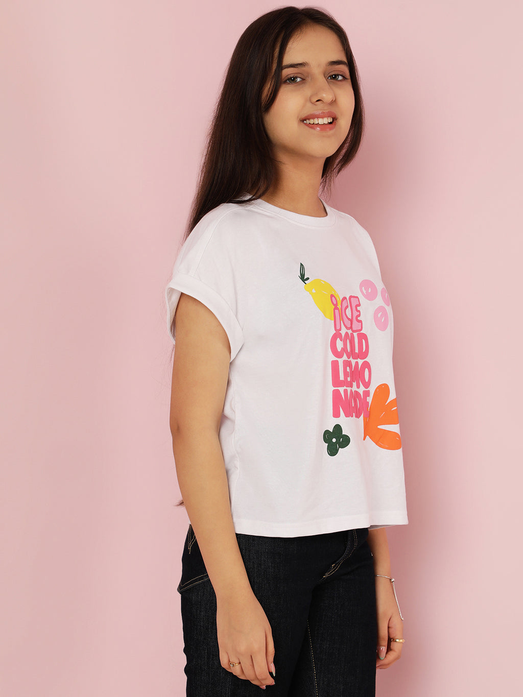 Lil Tomatoes Girls Cotton Top- WHITE