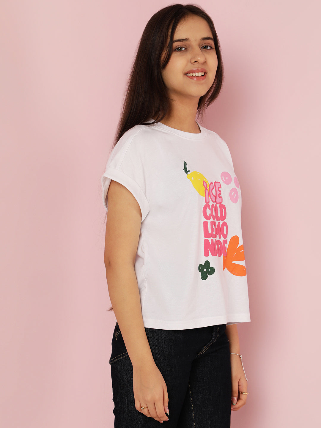 Lil Tomatoes Girls Cotton Top- WHITE