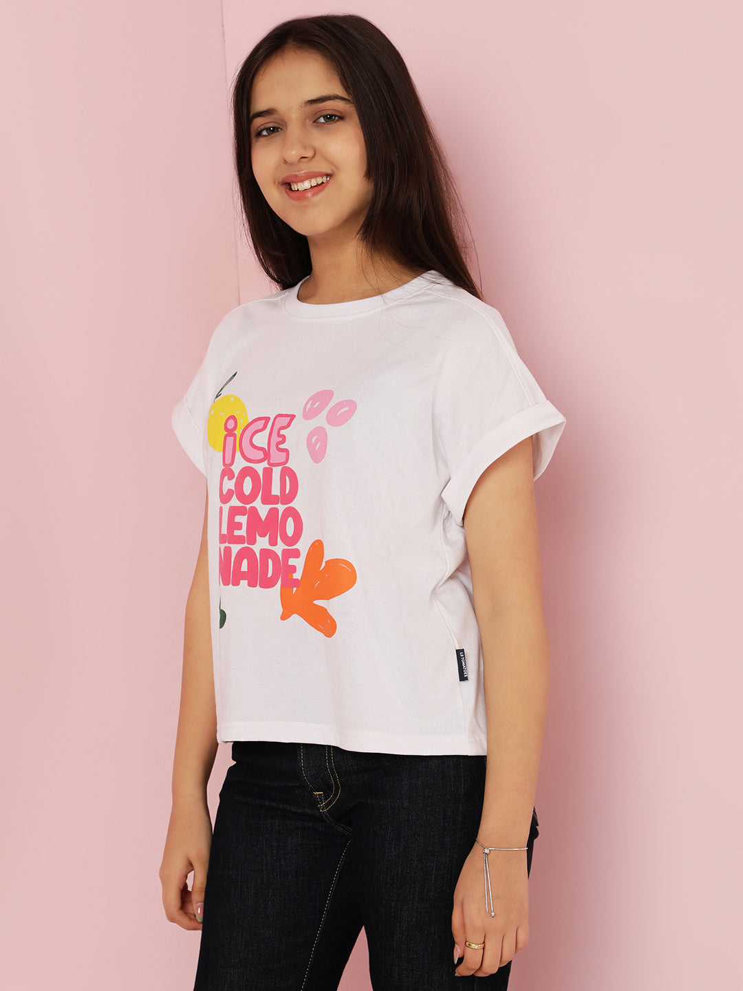 Lil Tomatoes Girls Cotton Top- WHITE