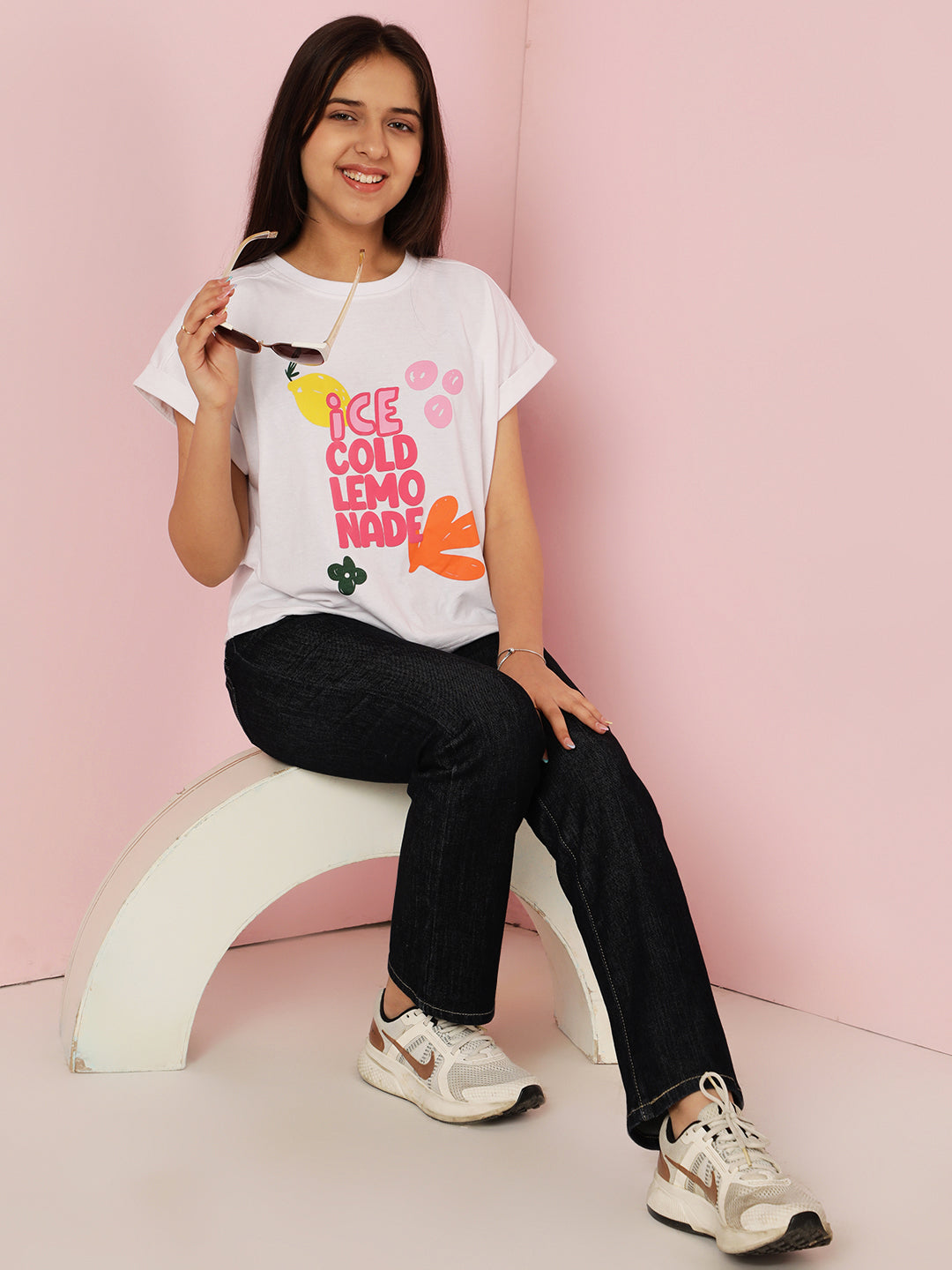 Lil Tomatoes Girls Cotton Top- WHITE