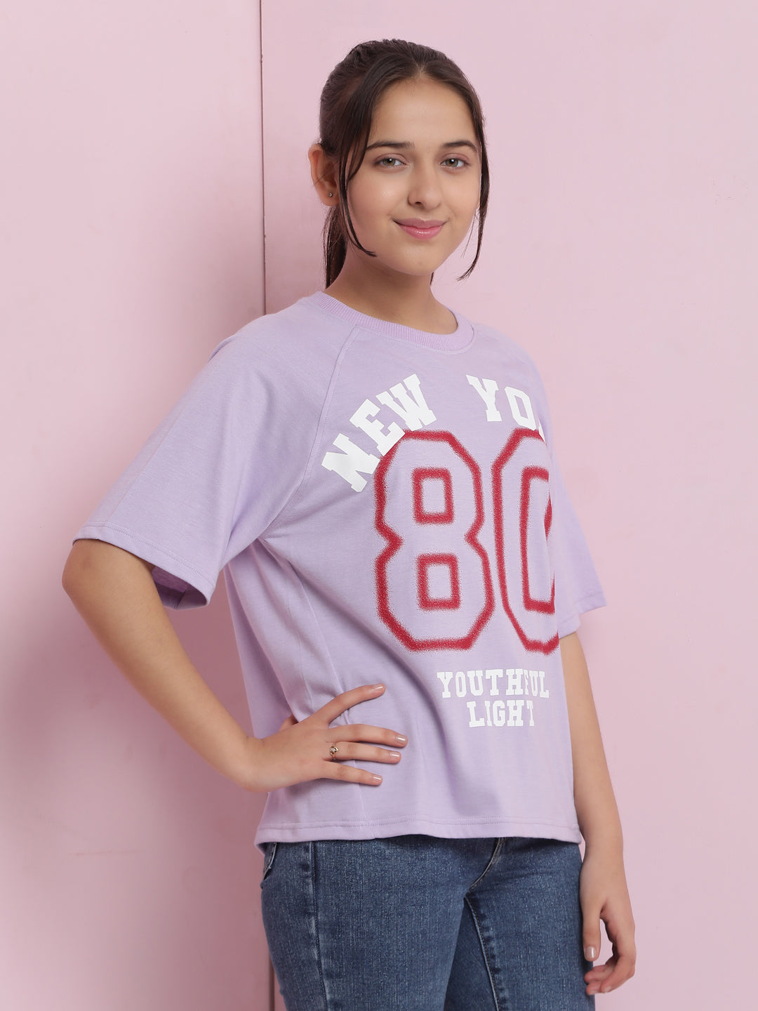 Lil Tomatoes Girls Cotton Top-Purple
