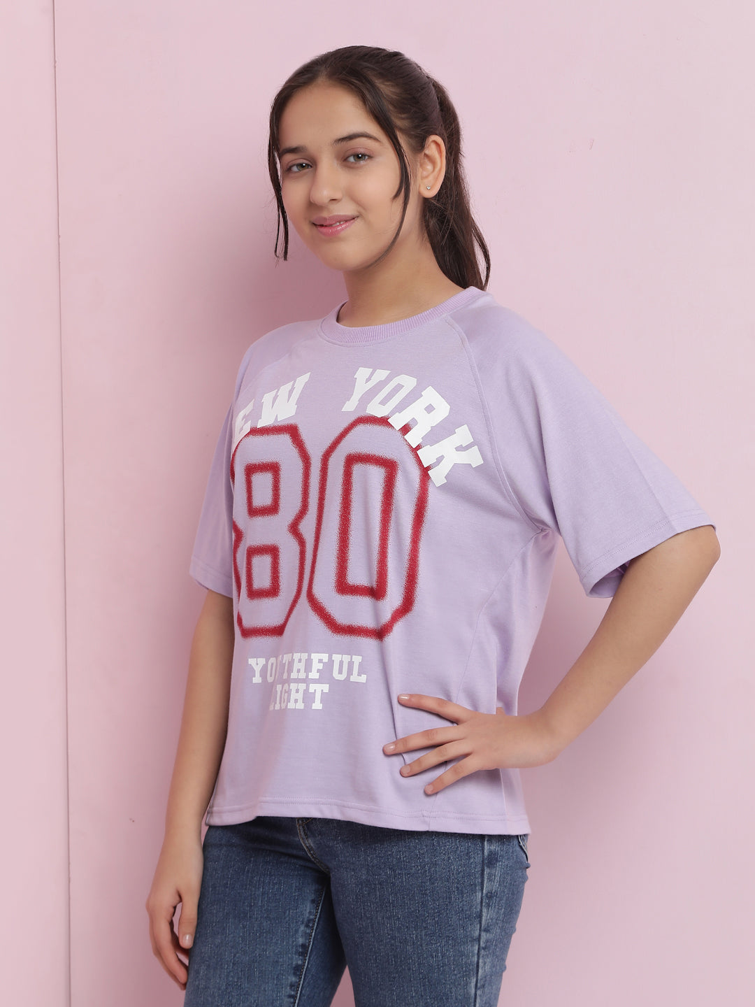 Lil Tomatoes Girls Cotton Top-Purple