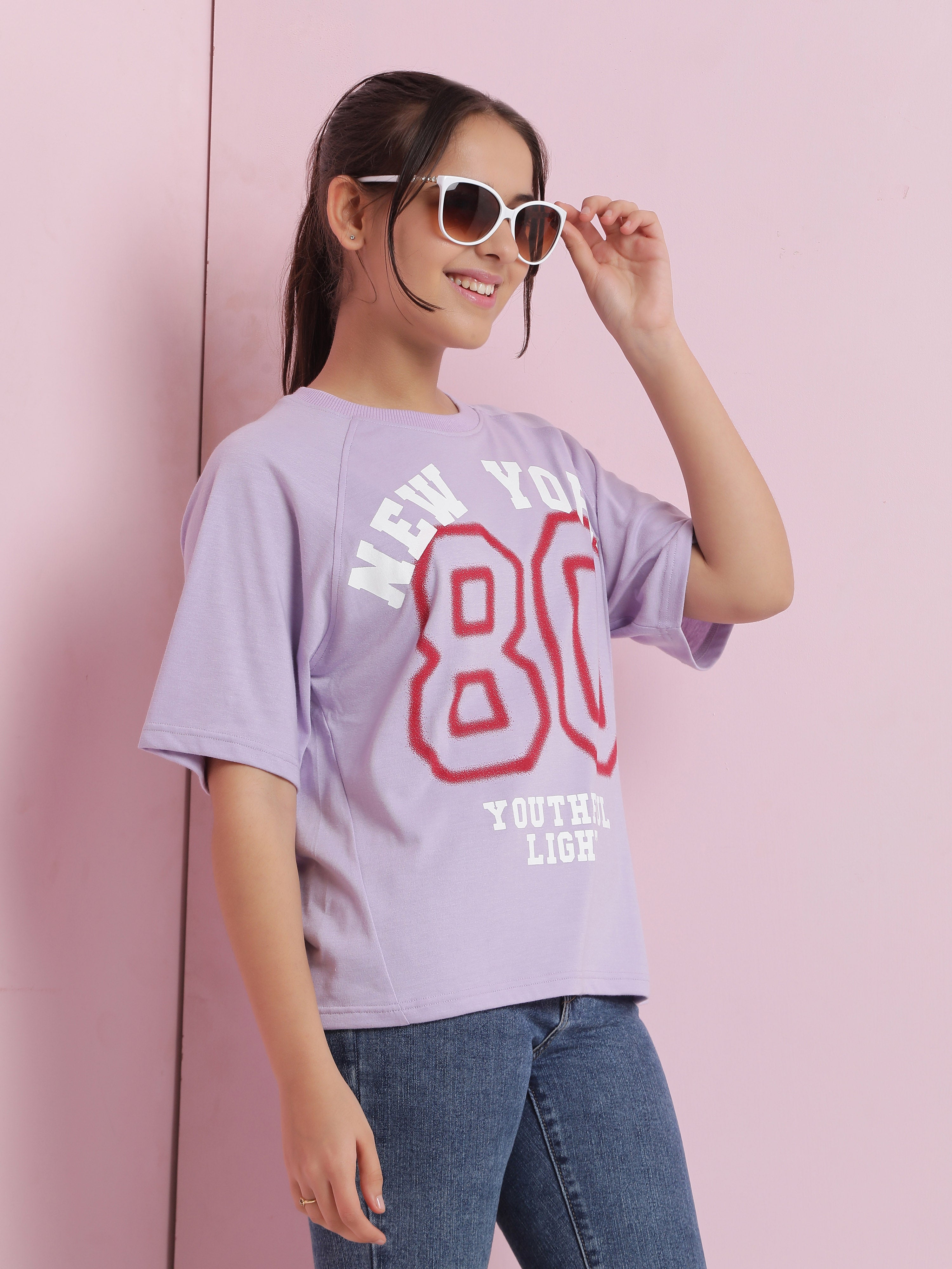 Lil Tomatoes Girls Cotton Top-Purple