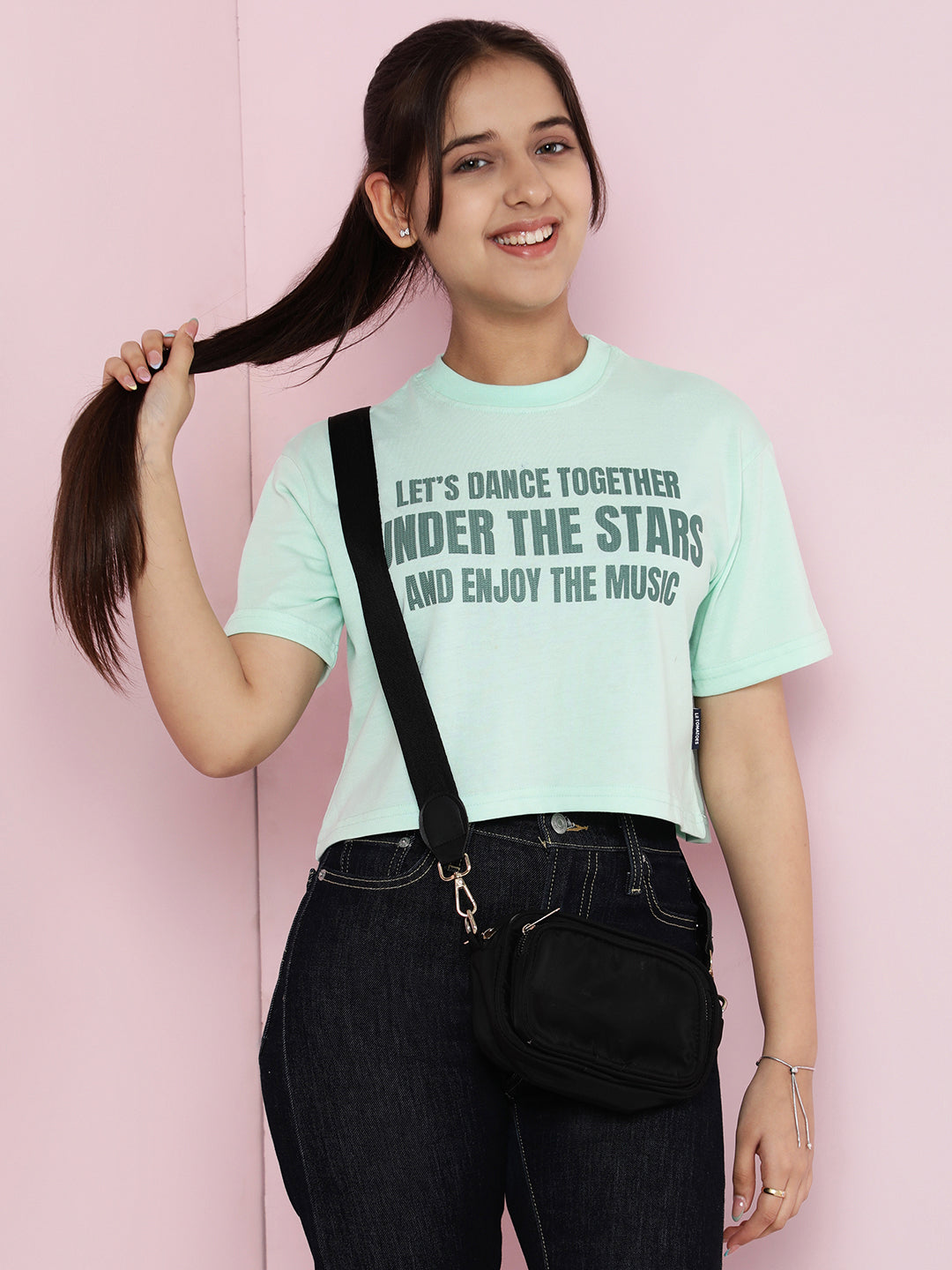 Lil Tomatoes Girls Cotton Crop Top- LTGREEN