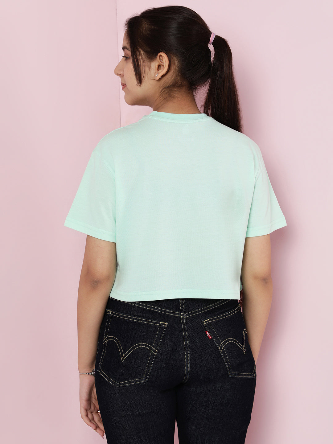 Lil Tomatoes Girls Cotton Crop Top- LTGREEN
