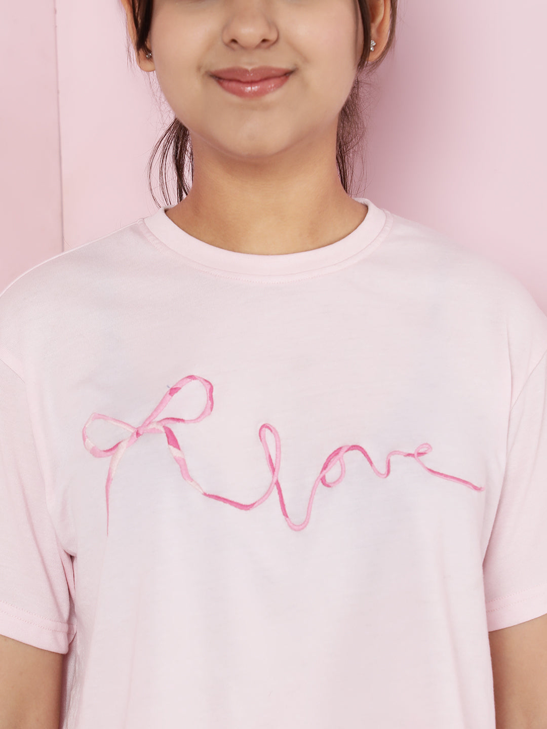Lil Tomatoes Girls Cotton Crop Top- PINK