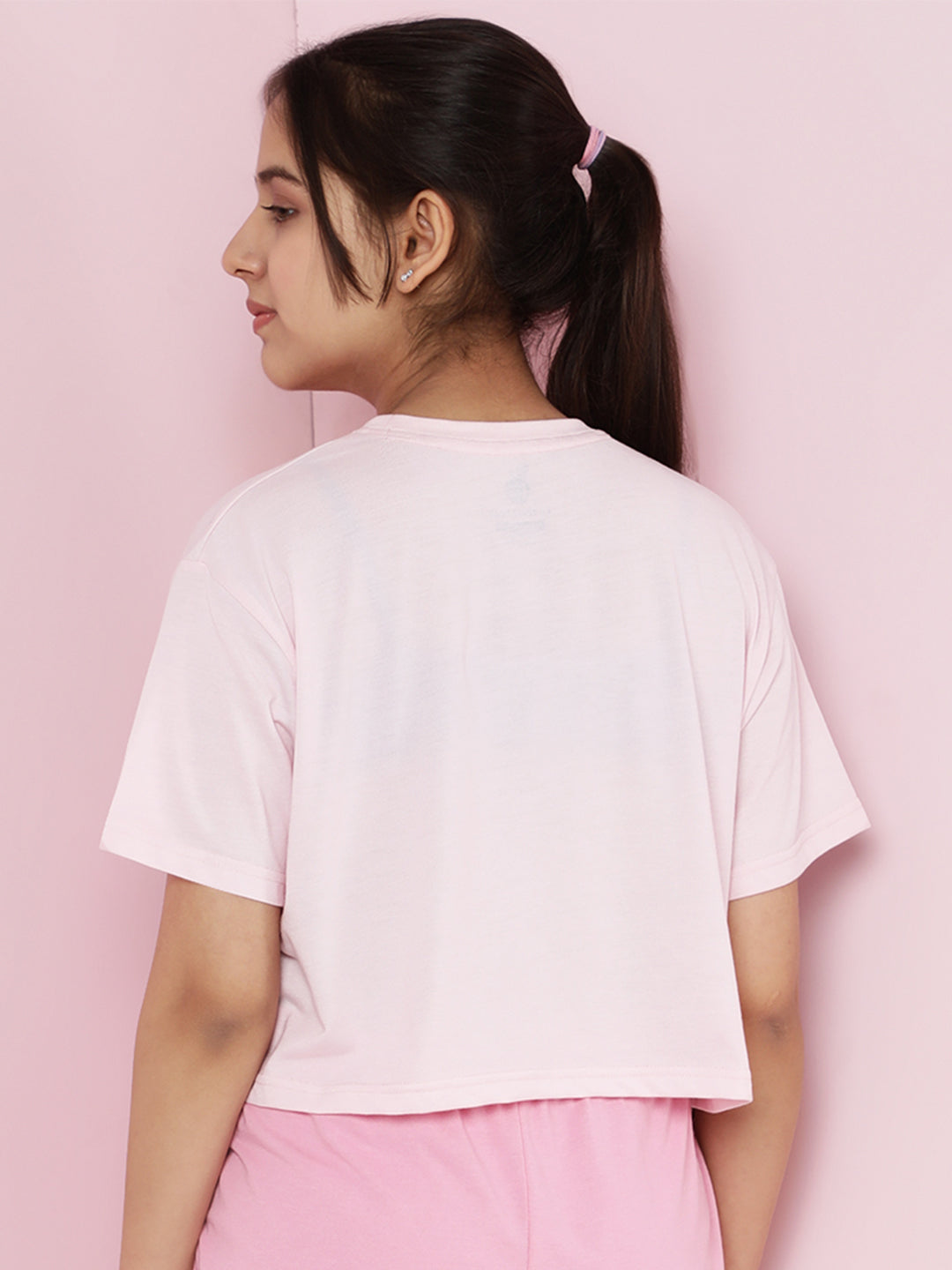 Lil Tomatoes Girls Cotton Crop Top- PINK