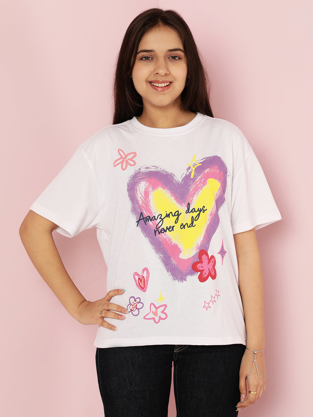 Lil Tomatoes Girls Cotton Top- WHITE
