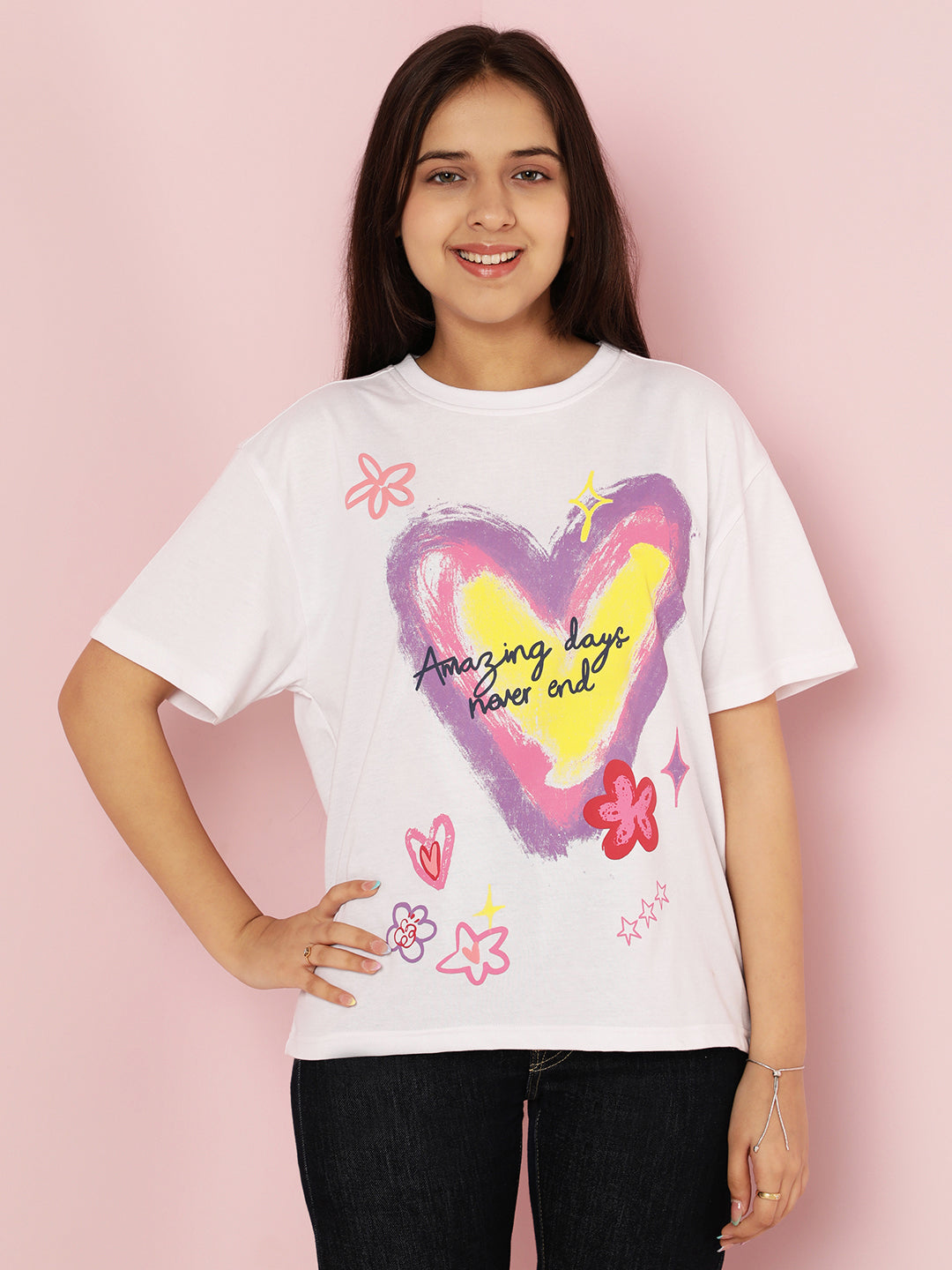 Lil Tomatoes Girls Cotton Top- WHITE