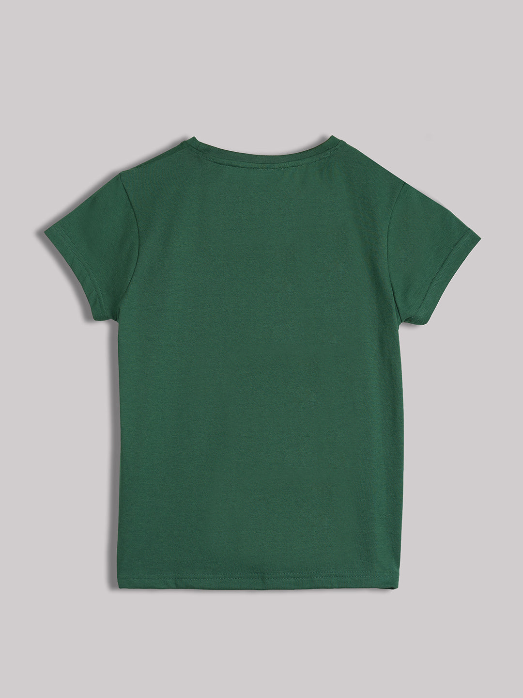 Lil Tomatoes Cotton Half Sleeves Attitude & Love Tex Printed Top-DGREEN