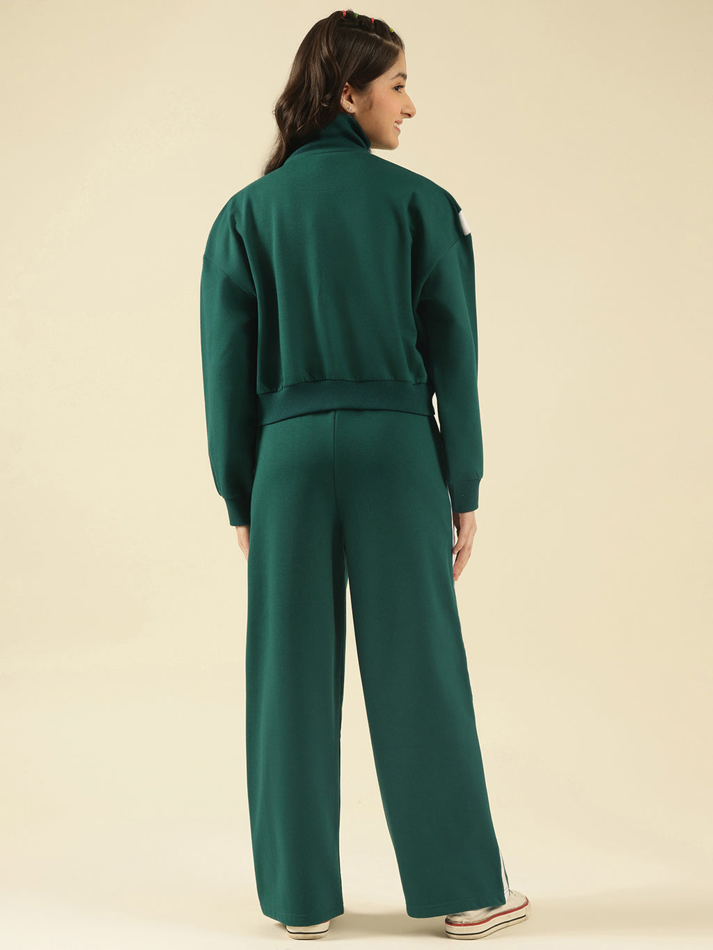 Lil Tomatoes Girls Cotton Fleece Track Suits- BGREEN