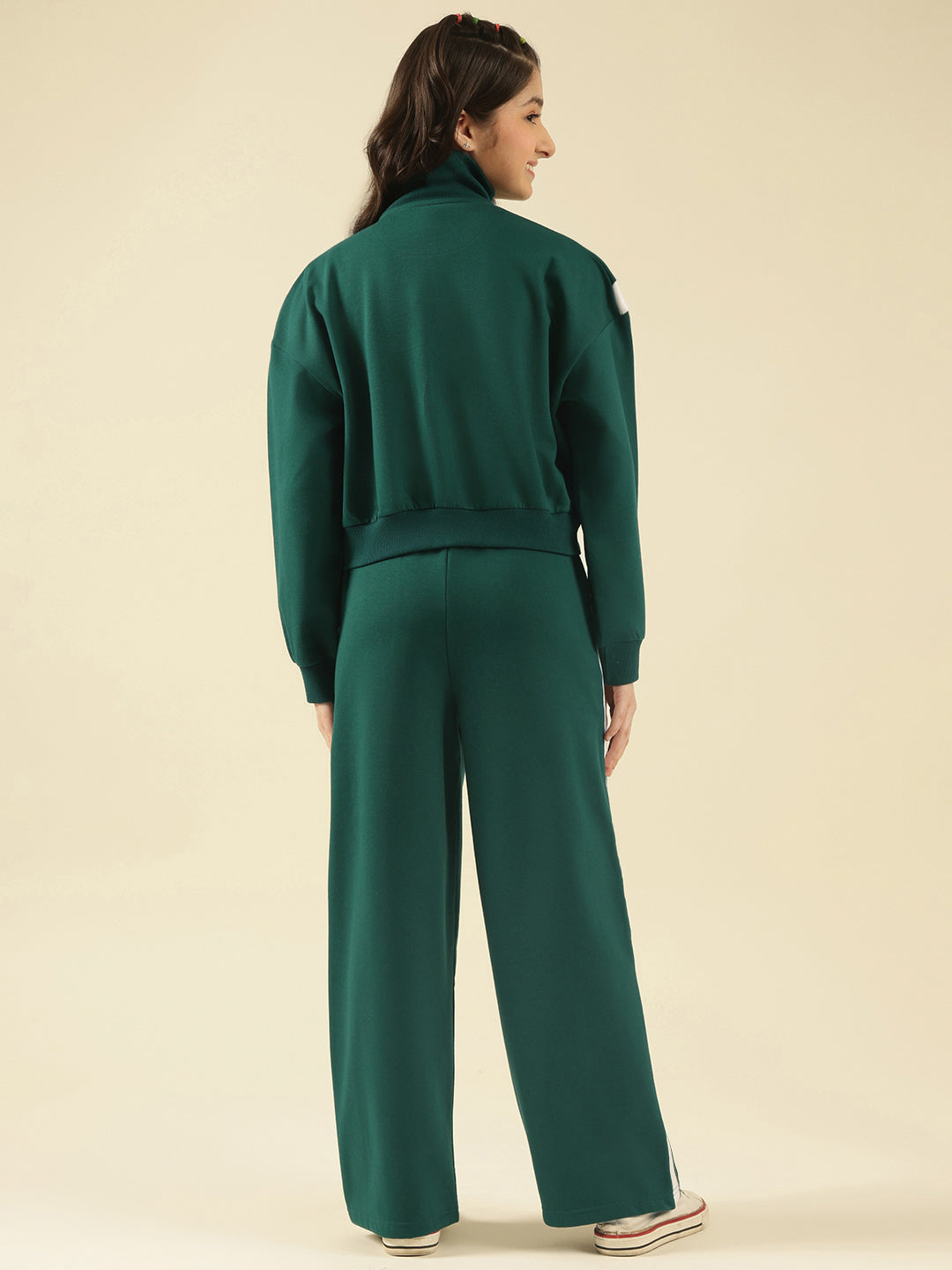 Lil Tomatoes Girls Cotton Fleece Track Suits- BGREEN