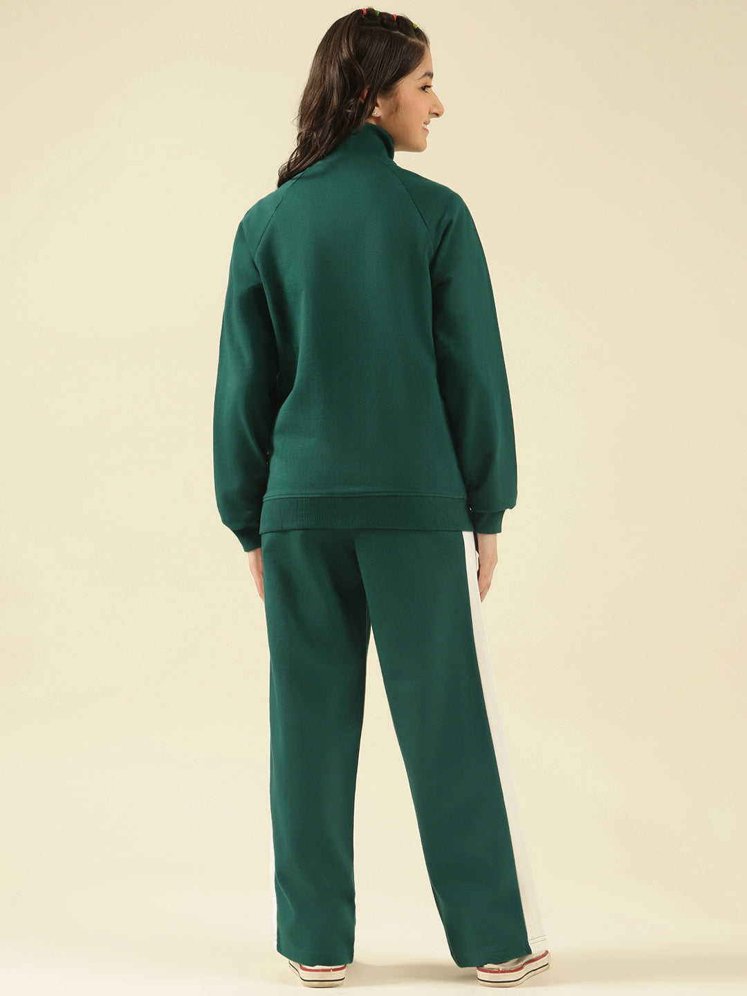 Lil Tomatoes Girls Cotton Fleece Track Suits- BGREEN