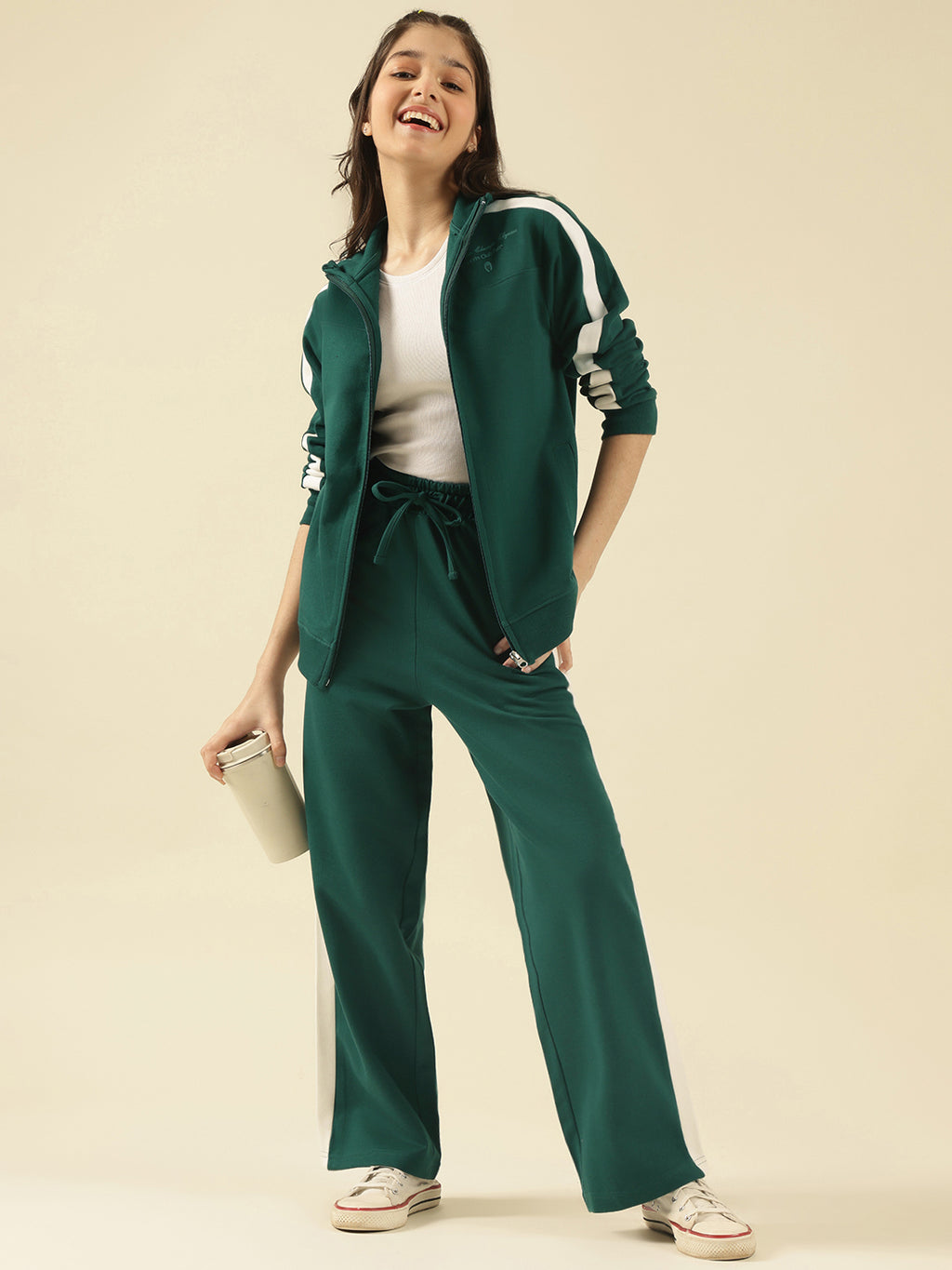 Lil Tomatoes Girls Cotton Fleece Track Suits- BGREEN