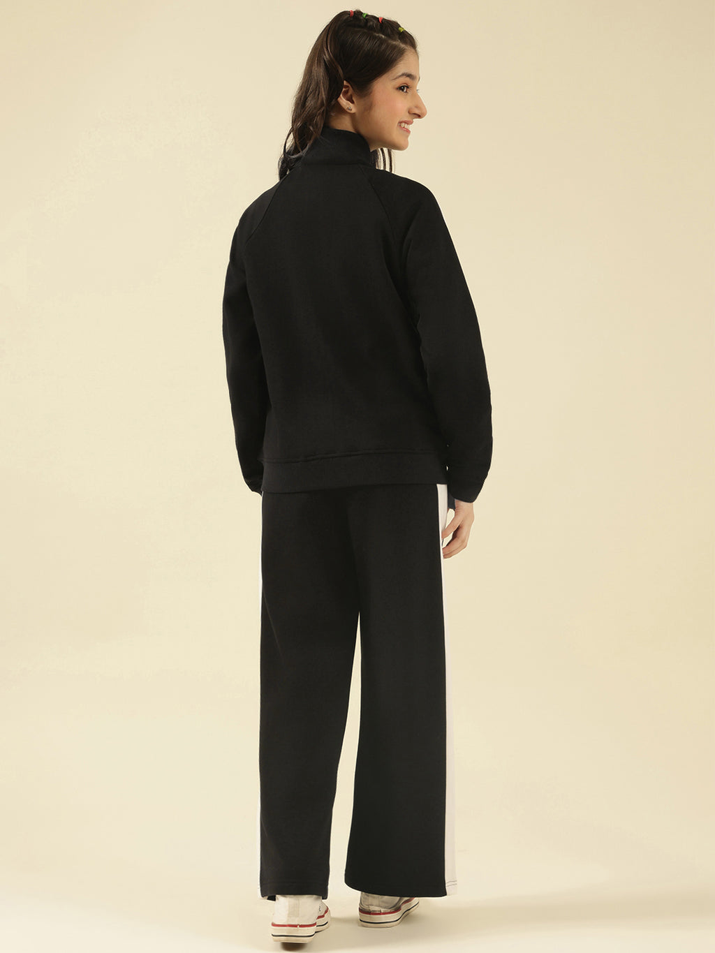 Lil Tomatoes Girls Cotton Fleece Track Suits- BLACK