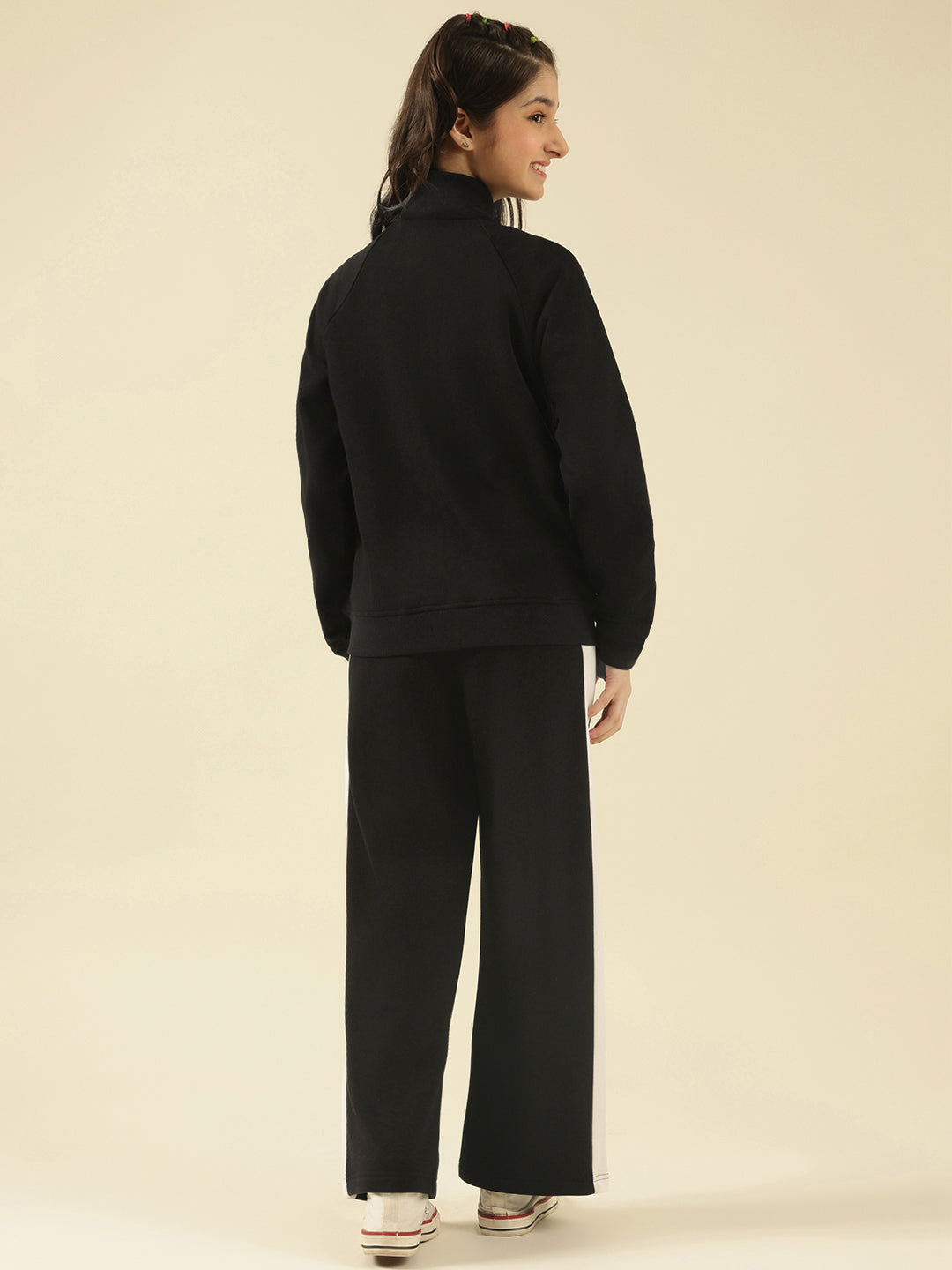 Lil Tomatoes Girls Cotton Fleece Track Suits- BLACK