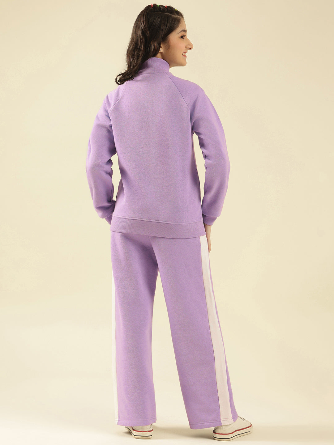 Lil Tomatoes Girls Cotton Fleece Track Suits- LILAC