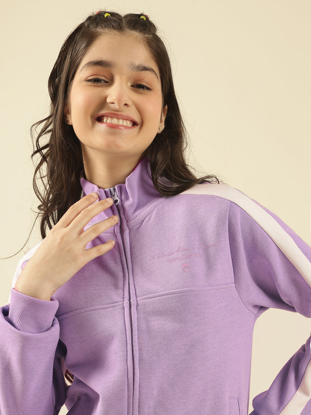 Lil Tomatoes Girls Cotton Fleece Track Suits- LILAC