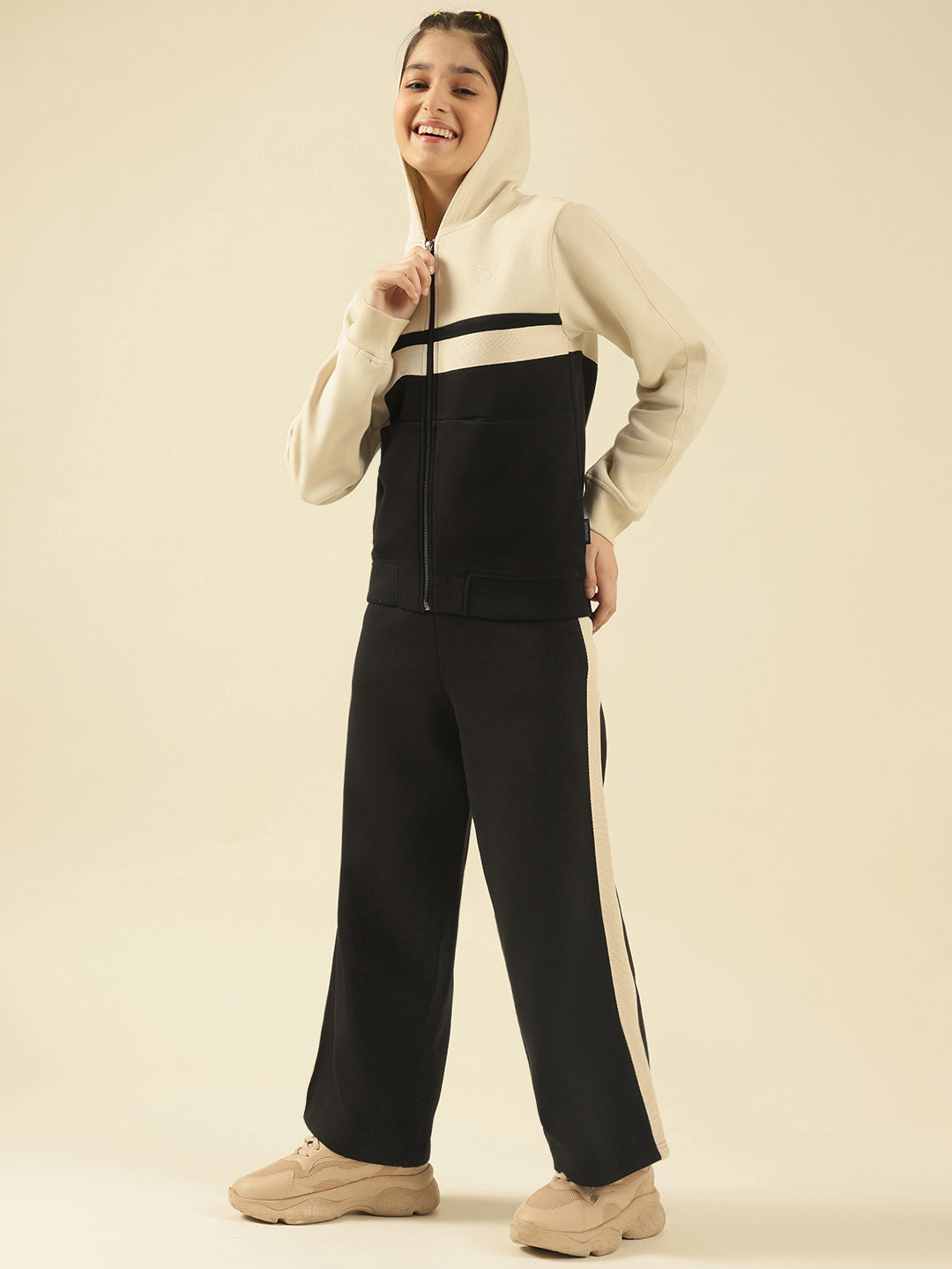 Lil Tomatoes Girls Cotton Fleece Track Suits- BLACK