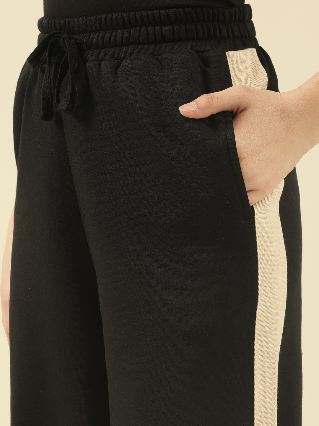 Lil Tomatoes Girls Cotton Fleece Track Suits- BLACK