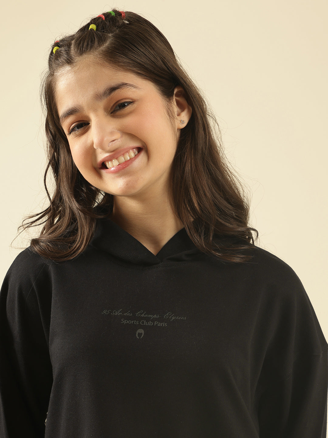 Lil Tomatoes Girls Cotton Looper Track Suits- BLACK