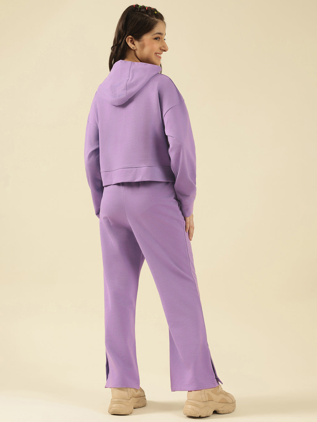 Lil Tomatoes Girls Cotton Looper Track Suits- LILAC