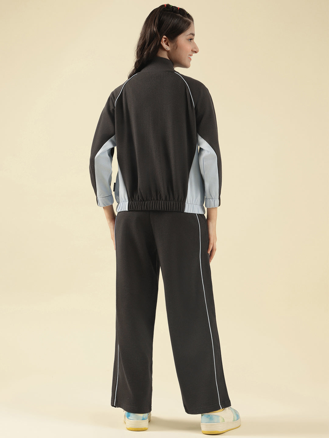 Lil Tomatoes Girls Cotton Fleece Track Suits- BLUE