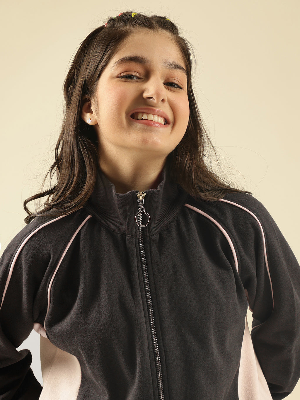 Lil Tomatoes Girls Cotton Fleece Track Suits- PINK