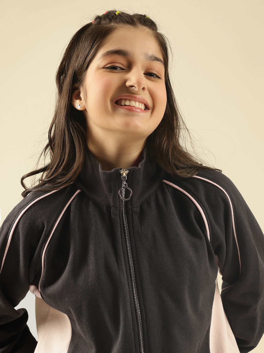 Lil Tomatoes Girls Cotton Fleece Track Suits- PINK