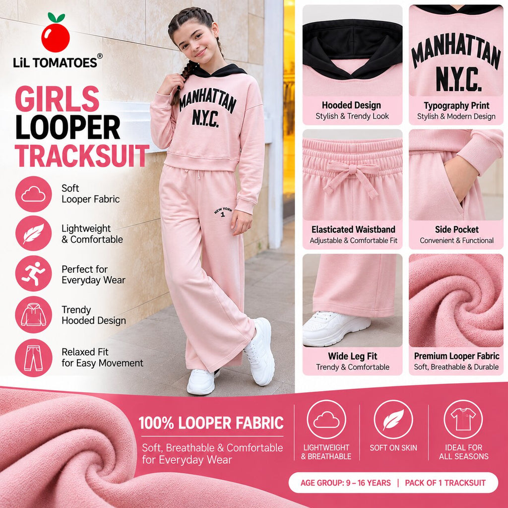 Lil Tomatoes Girls Cotton Looper Track Suits