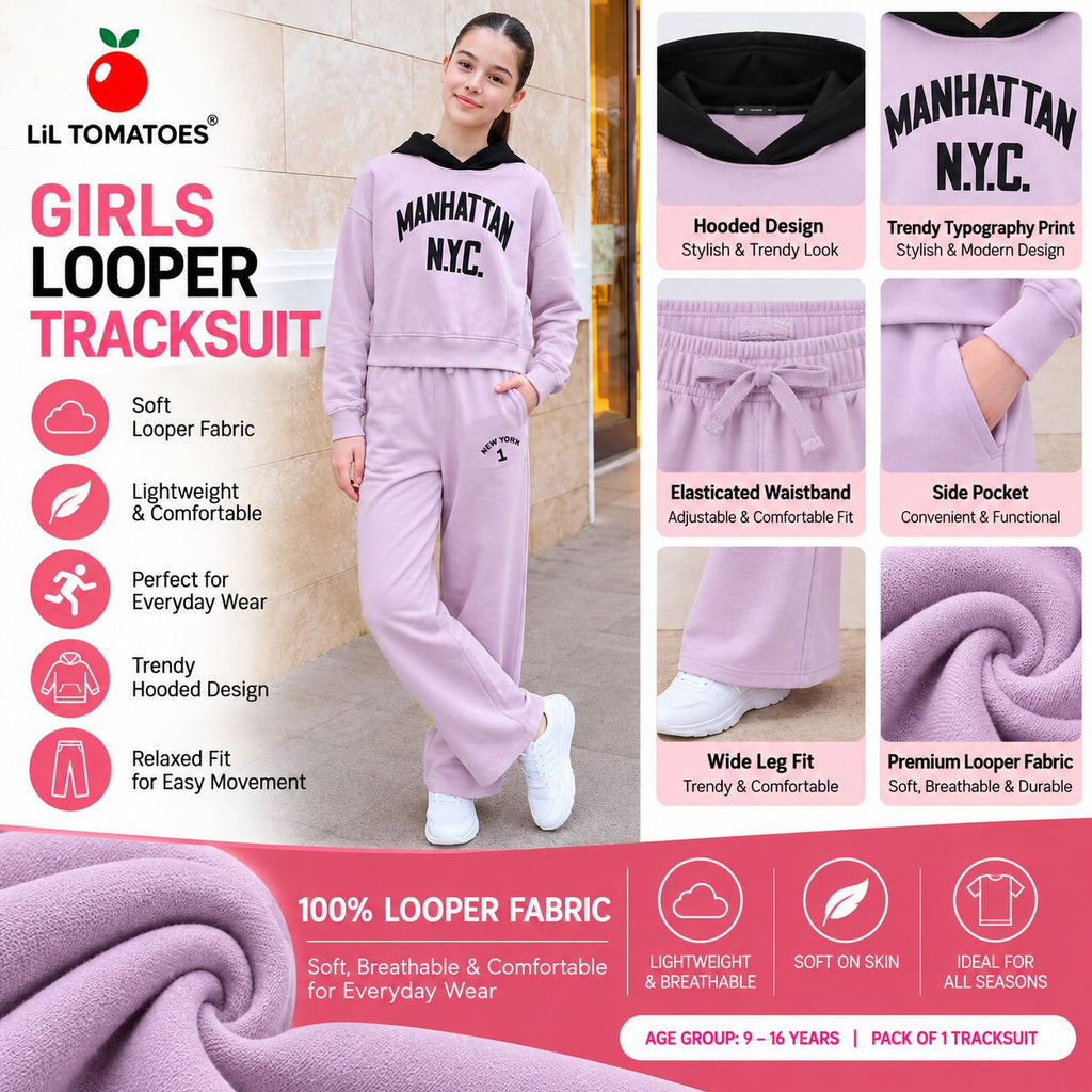 Lil Tomatoes Girls Cotton Looper Track Suits
